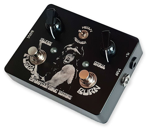 Fuzz and Burn electric Guitar Bass effect pedal stompbox fuzz overdrive silicon doom stoner metal electric wizard yob black sabbath sleep kyuss